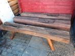 Spoorbiels banken, Ophalen, Gebruikt, Hout