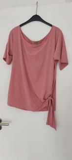 Shirt, oudroze met strik en boothals. Maat L., Kleding | Dames, T-shirts, Maat 38/40 (M), Ophalen of Verzenden, Zo goed als nieuw