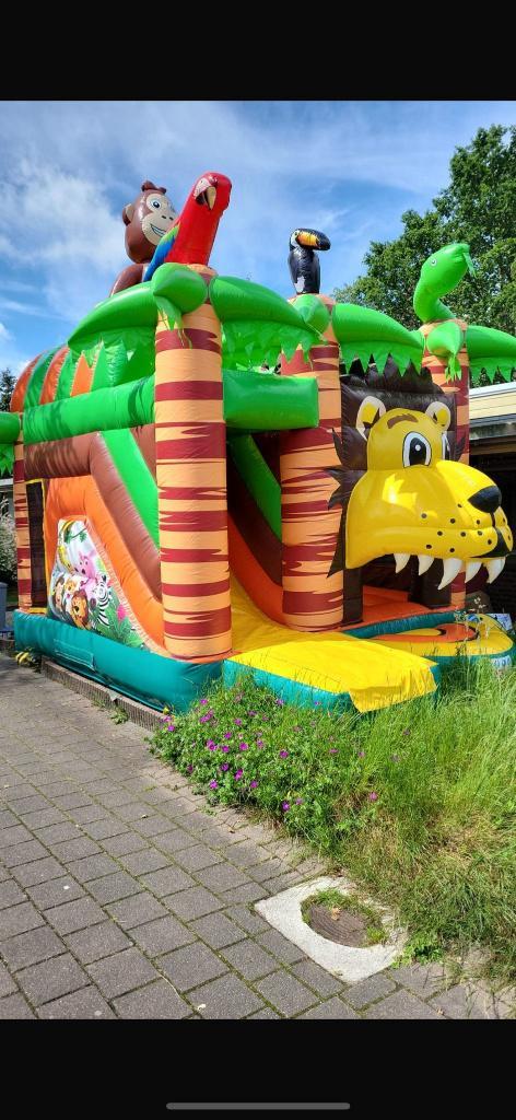 leeuw springkussen te huur, Hobby en Vrije tijd, Feestartikelen | Verhuur, Zo goed als nieuw, Overige, Ophalen