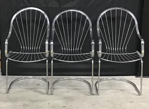 Vintage retro van 1 eetkamer draadstaal stoel chroom, Huis en Inrichting, Stoelen, Zo goed als nieuw, Eén, Metaal, Ophalen