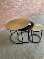 BIJZETTAFEL/SALONTAFEL EXCLUCIEF ALUMINIUM BLAD ACTIE PRIJS, 45 tot 60 cm, Metaal of Aluminium, Rond, Nieuw