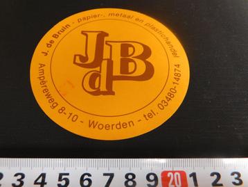 sticker Woerden J. de Bruin Paper- metaal en plastichandel  beschikbaar voor biedingen