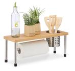 Keukenrol houder met bestekbakje bamboe, Ophalen of Verzenden, Nieuw