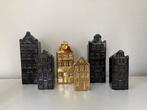 Amsterdamse Grachtenpanden vaas set-2 zwart of goud Nieuw!, Huis en Inrichting, Ophalen of Verzenden, Nieuw