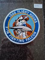 F-16 Fighting Falcon 1000 Vlieguren Patch, Verzamelen, Luchtvaart en Vliegtuigspotten, Ophalen of Verzenden, Nieuw, Patch, Badge of Embleem