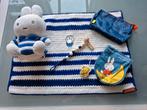 Zelfgehaakte babydekentje set kobalt/wit nijntje, Kinderen en Baby's, Ophalen of Verzenden, Nieuw