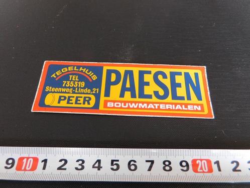 sticker belgië peer tegelhuis paesen bouwmaterialen, Verzamelen, Stickers, Zo goed als nieuw, Bedrijf of Vereniging, Ophalen