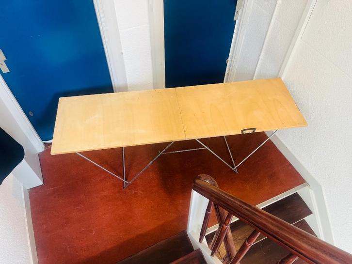 Lange opklaptafel, Huis en Inrichting, Tafels | Eettafels, Zo goed als nieuw, 150 tot 200 cm, 200 cm of meer, Vijf personen of meer