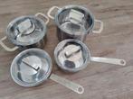 Pannenset van Ikea met glazen deksels., Huis en Inrichting, Keuken | Potten en Pannen, Ophalen, Gebruikt, Rvs, Pannenset