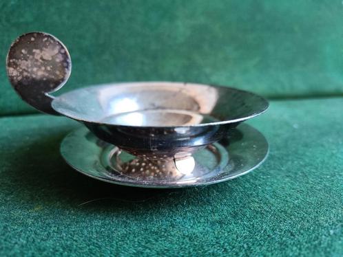 Verzilverd theezeefje Art Deco met grote komma als oor, Antiek en Kunst, Antiek | Goud en Zilver, Ophalen of Verzenden