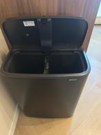 Brabantia Bo Touch Bin Prullenbak - 2 x 30 liter -Matt Black, Huis en Inrichting, Woonaccessoires | Prullenbakken, Ophalen, 50 tot 75 cm