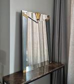 Vintage Art Deco DeKnudt Spiegel 90x60cm Goud, Gebruikt, Ophalen of Verzenden, Minder dan 100 cm, Rechthoekig