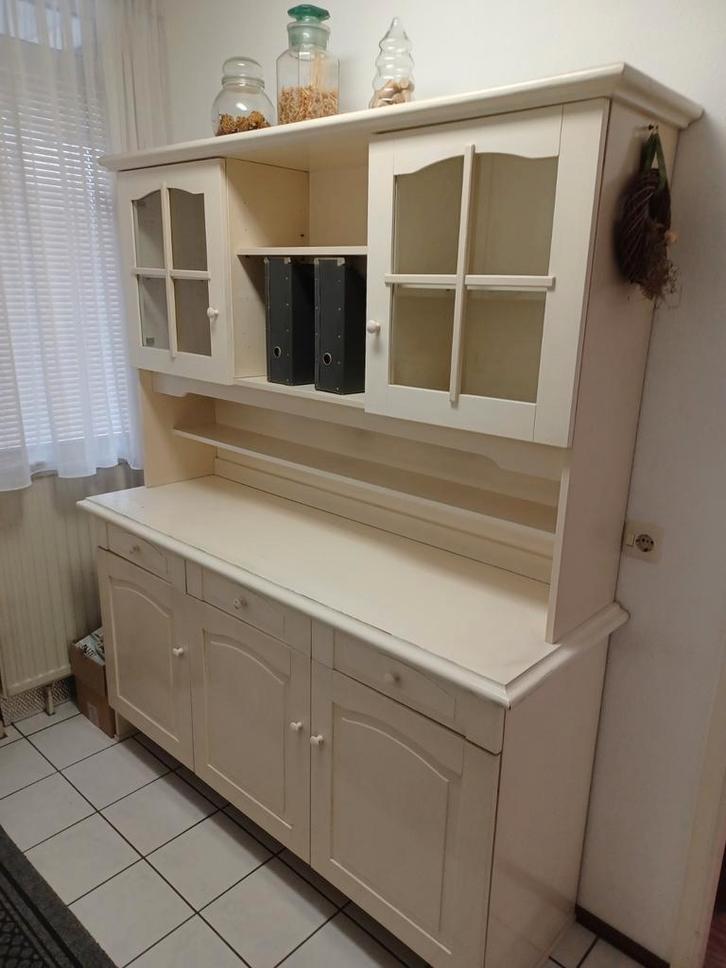 Buffetkast met glazen deuren, Huis en Inrichting, Kasten | Buffetkasten, Gebruikt, 150 tot 200 cm, 150 tot 200 cm, 25 tot 50 cm
