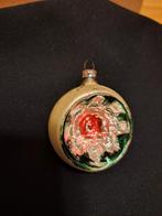 Oude Deukbal Kerstbal met Bloem, Antiek en Kunst, Ophalen of Verzenden
