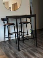 Stijlvolle bartafel met krukken, Ophalen, Gebruikt, Met voetsteun, 60 tot 90 cm