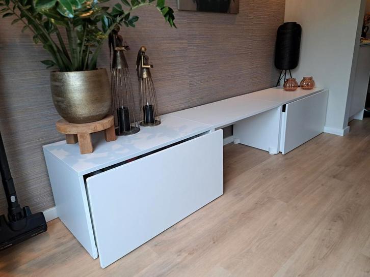 TV Meubel Kast Bureau Lade Opbergkist Ladebank Wit IKEA, Huis en Inrichting, Kasten | Dressoirs, Zo goed als nieuw, 25 tot 50 cm