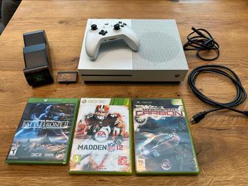 Xbox One S 500GB met controller, voeding en games beschikbaar voor biedingen