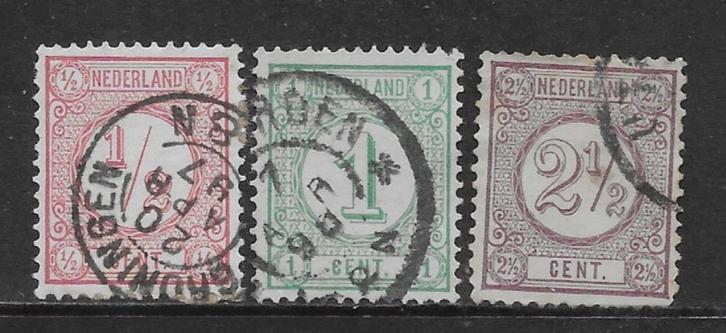 1894, Cijfer ½, 1 en 2½ [30b/31a/33a] (K2508), Postzegels en Munten, Postzegels | Nederland, Ophalen of Verzenden
