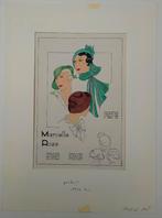 ~1930 Franse Art Deco mode pochoir, Marcelle Roze hoeden, Antiek en Kunst, Ophalen of Verzenden