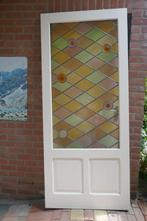glas in lood schuifdeur incl. rails, Doe-het-zelf en Verbouw, Deuren en Horren, Ophalen, Gebruikt, 80 tot 100 cm, 215 cm of meer
