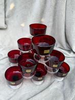 12 Champagneglazen Dessertcoupes 1970s Luminarc Robijnrood, Ophalen of Verzenden, Zo goed als nieuw, Overige typen