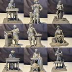 Complete set van 9 tinnen ambachtsbeeldjes – Ron Huiste, Ophalen