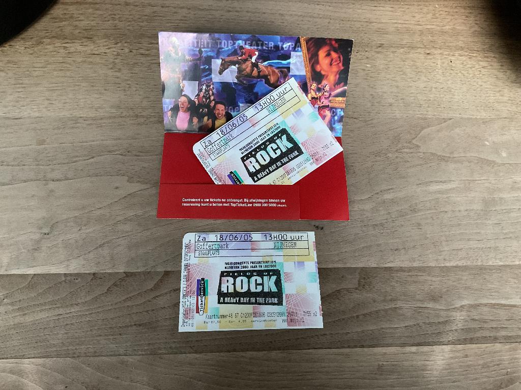 2 oude Fields of Rock concertkaartjes, Twee personen, Juni, Hard Rock of Metal