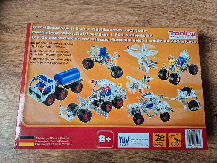 Tronico Metalen Bouwdoos 702 Onderdelen - 8-in-1 NIEUW, Kinderen en Baby's, Speelgoed | Bouwstenen, Nieuw, Ophalen of Verzenden