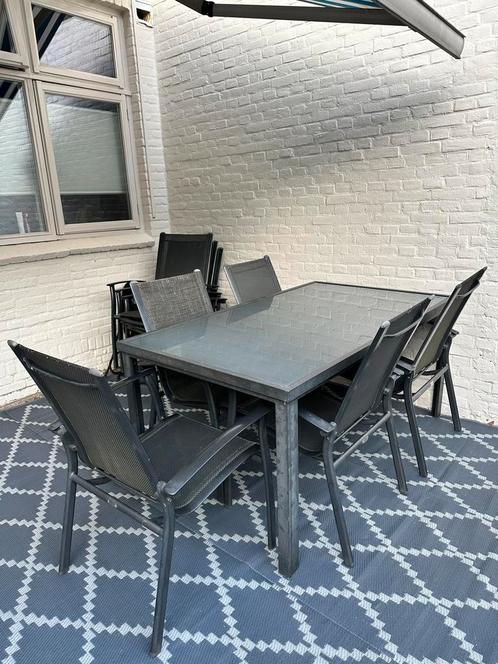 Tuinset: Tafel R&S Design, Stoelen Bellagio, Tuin en Terras, Tuinsets en Loungesets, Gebruikt, Tuinset, Aluminium, Eettafel, Ophalen