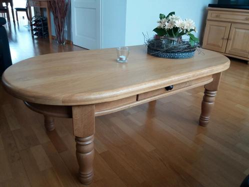 Salon tafel van Massief Licht Eiken vrij zwaar., Huis en Inrichting, Tafels | Salontafels, Zo goed als nieuw, Minder dan 50 cm