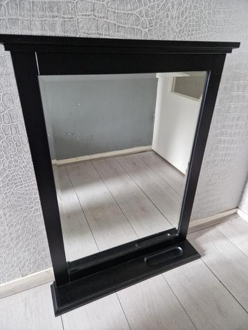 Badkamer spiegel mooi zwart hout met facet geslepen spiegel  beschikbaar voor biedingen