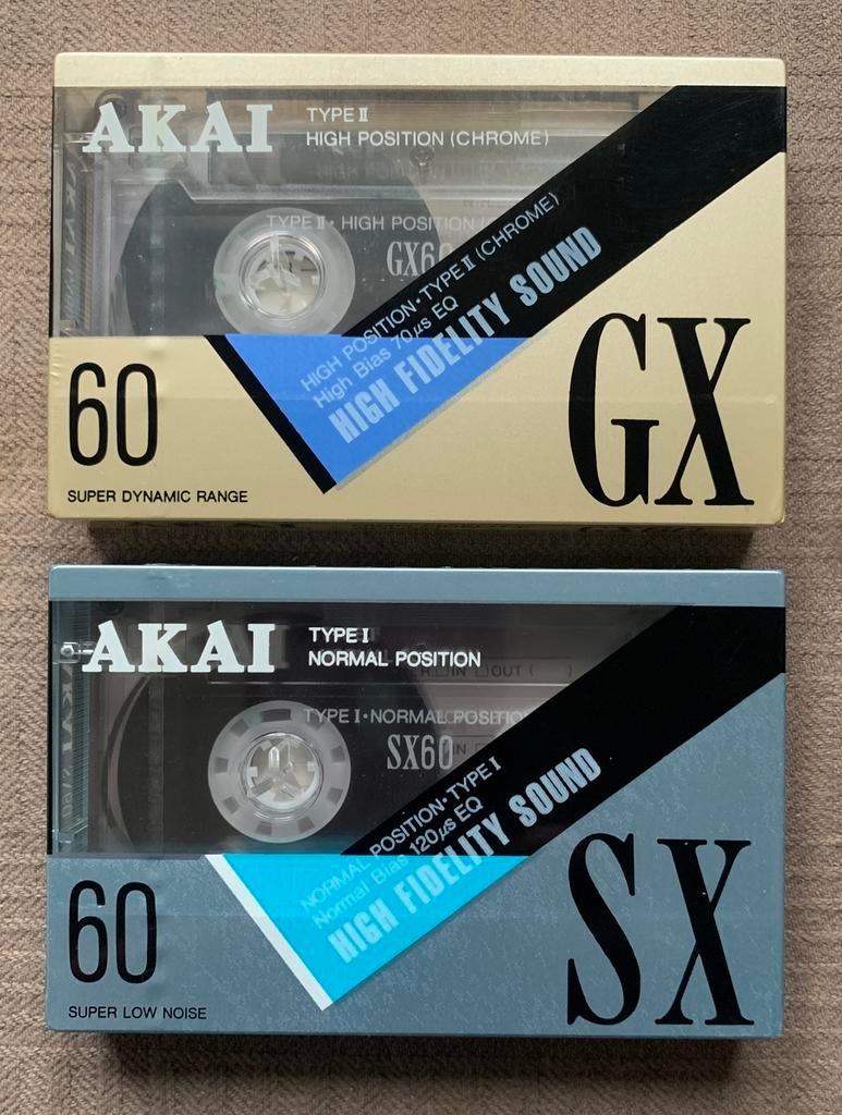 NOS AKAI SX60 GX60 cassettebandjes SX GX 60 cassettes OVP, Cd's en Dvd's, Cassettebandjes, Ophalen of Verzenden, Nieuw in verpakking