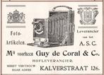 Reclame Adv. 1912 Fotograaf Guy de Coral Amsterdam - Foto, Overige typen, Gebruikt, Ophalen of Verzenden