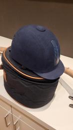 cap blauw velvet maat 54-56, Dieren en Toebehoren, Paardrijkleding, Ophalen, Zo goed als nieuw, Overige soorten, Cap