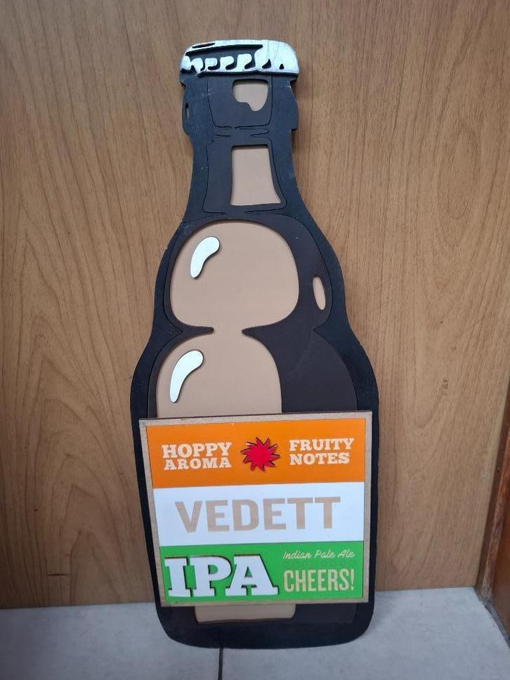 Houten reclamebord Vedett, Verzamelen, Biermerken, Nieuw, Reclamebord, Plaat of Schild, Overige merken, Ophalen of Verzenden