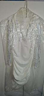 Witte pailletten sexy jurk met plooien tule mouwen maat M/L, Kleding | Dames, Jurken, Maat 38/40 (M), Wit, Nieuw, Ophalen of Verzenden