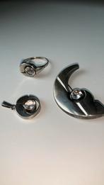 Broche, hangertje ,ring 18,5  Karl Laine, Sieraden, Tassen en Uiterlijk, Verzenden, Zo goed als nieuw, Zilver, Overige typen