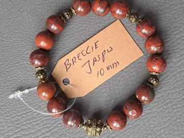 913 edelsteen armband Breccie Jaspis 10mm beschikbaar voor biedingen