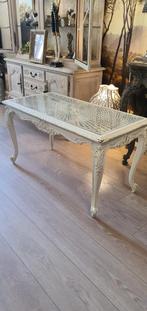 Queen Ann Salontafel met Glasplaat, Ophalen, Gebruikt, 50 tot 100 cm, 50 tot 75 cm