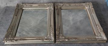 2 zilverkleurige wandspiegels [5762]  [HuWoSp]	 beschikbaar voor biedingen