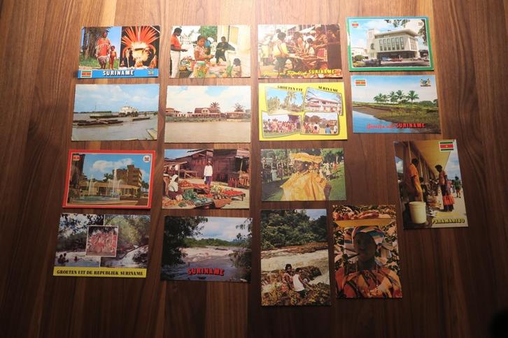 16 Ansichtkaarten Suriname jaren 60-70-80, Verzamelen, Ansichtkaarten | Buitenland, Gelopen, Buiten Europa, 1960 tot 1980, Verzenden