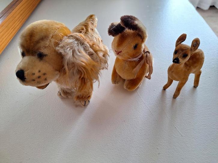 Steiff Set: Cocker Spaniel, Konijn & Ree, Antiek en Kunst, Antiek | Speelgoed, Ophalen