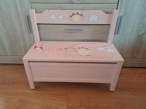 Kinderbank/opbergbank licht roze, Kinderen en Baby's, Kinderkamer | Tafels en Stoelen, Zo goed als nieuw, Ophalen
