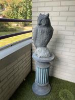 Tuinbeeld Uil op Sokkel, Ophalen, Gebruikt, Beton, Dierenbeeld