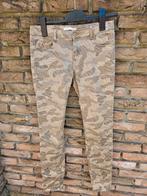 Legerprint met goud, jeans maat S, Ophalen of Verzenden, Zo goed als nieuw, Overige kleuren, W30 - W32 (confectie 38/40)
