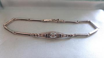 Zilveren Art Deco Armband met Steentjes. GRATIS Verzending.  beschikbaar voor biedingen