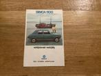 Simca 1100 Leaflet - Origineel!, Ophalen of Verzenden, Gelezen, Overige merken