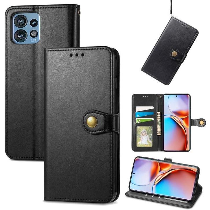 Luxe PU-leer Wallet Case voor Motorola Edge 40 Pro _ Zwart, Telecommunicatie, Mobiele telefoons | Hoesjes en Frontjes | Overige merken