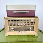 Werkende vintage Philips grammofoonspeler en buizenradio, 19, Audio, Tv en Foto, Platenspelers, Philips, Platenspeler, Gebruikt