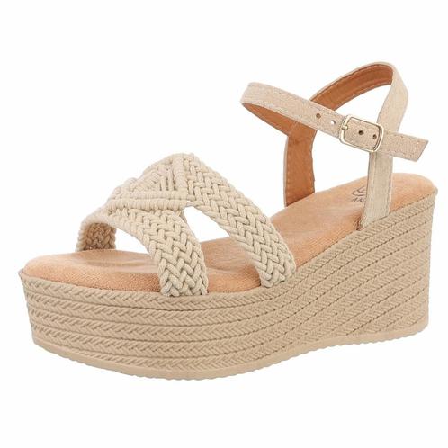 Dames wedge sandalen met sleehakken zand 36 37 38 39 40 41, Kleding | Dames, Schoenen, Nieuw, Sandalen of Muiltjes, Beige, Ophalen of Verzenden